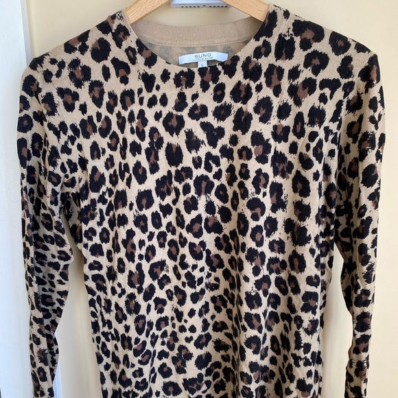 Alfred Sung Long Sleeve Sweater Leopard Print Size L. - Picture 2 of 2